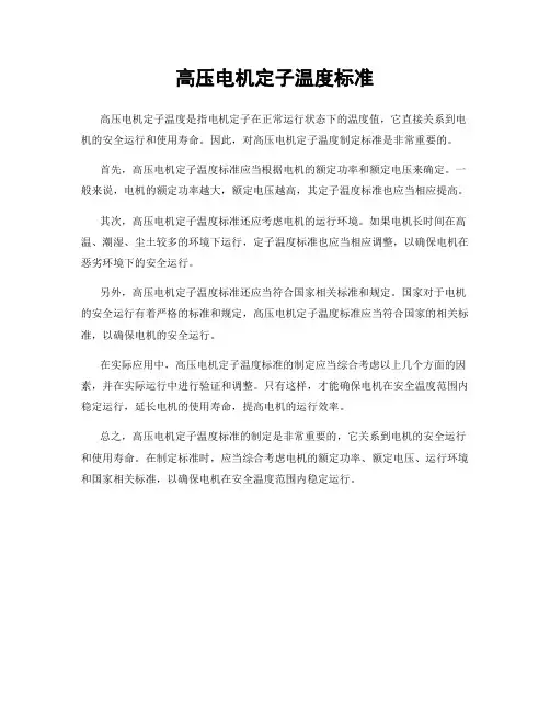 高压电机定子温度标准
