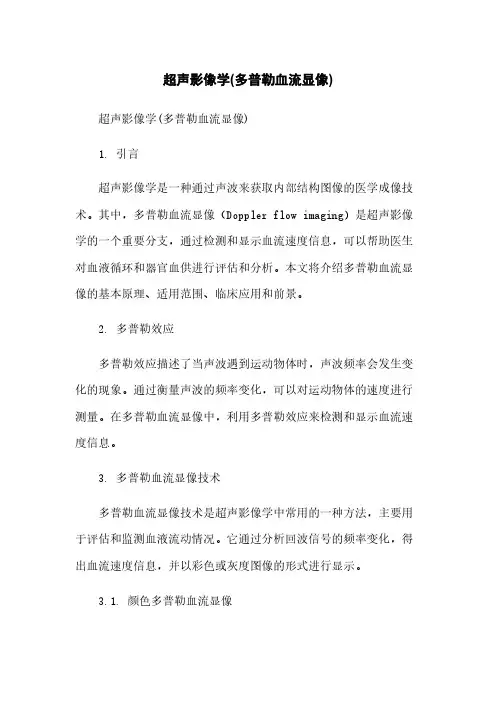 超声影像学(多普勒血流显像)
