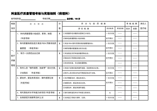 病理科考核细则