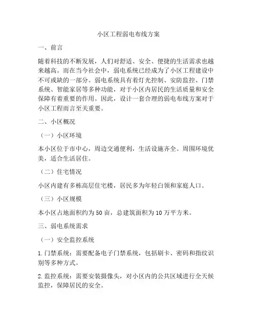 小区工程弱电布线方案