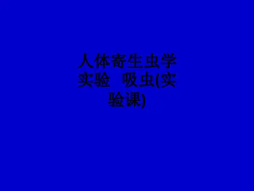 人体寄生虫学实验   吸虫(实验课)ppt课件