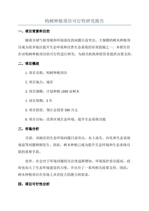 构树种植项目可行性研究报告
