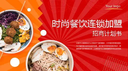 时尚餐饮连锁加盟招商计划书PPT(完整版)