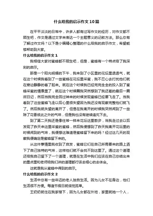 什么给我的启示作文10篇