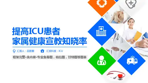 提高ICU患者教育知晓率品管圈专业鱼骨图柏拉图甘特图PPT模板