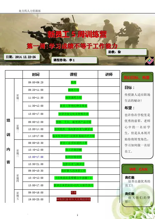 新员工5周训练营-课程表1