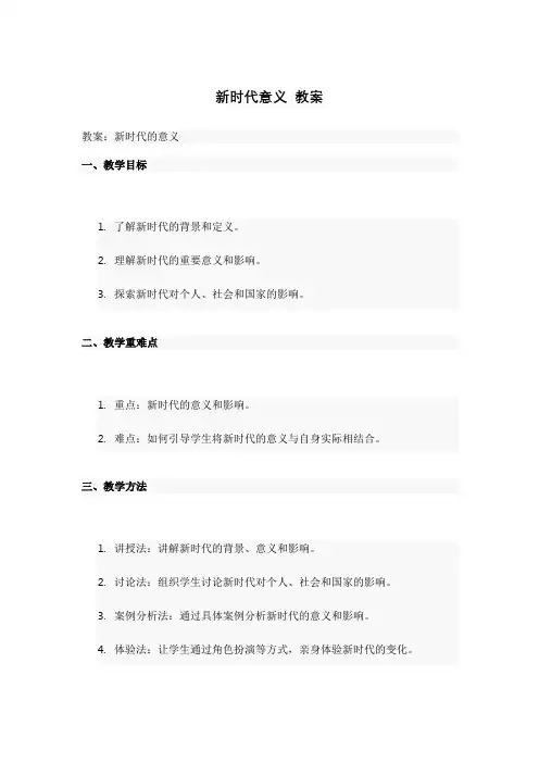 新时代意义 教案