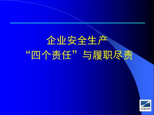 企业安全生产“四个责任”与履职尽责-精选文档