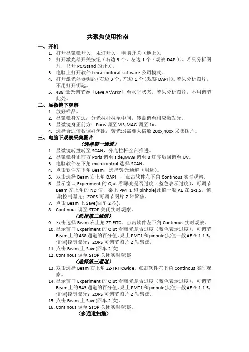 共聚焦使用指南