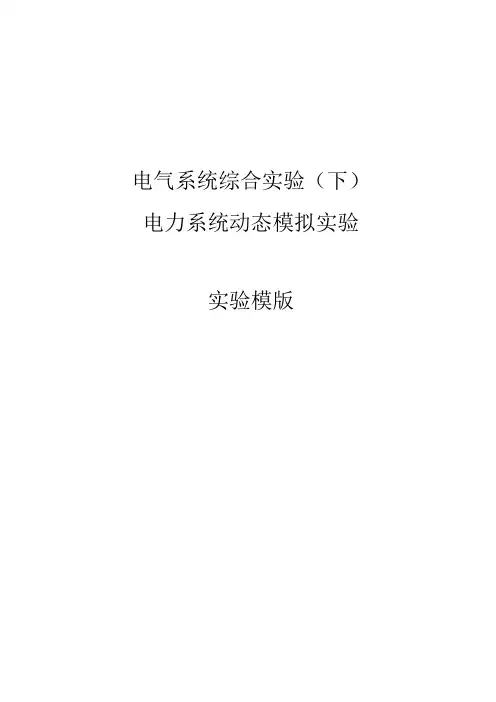电力系统动态模拟试验-上海交通大学电气工程试验中心