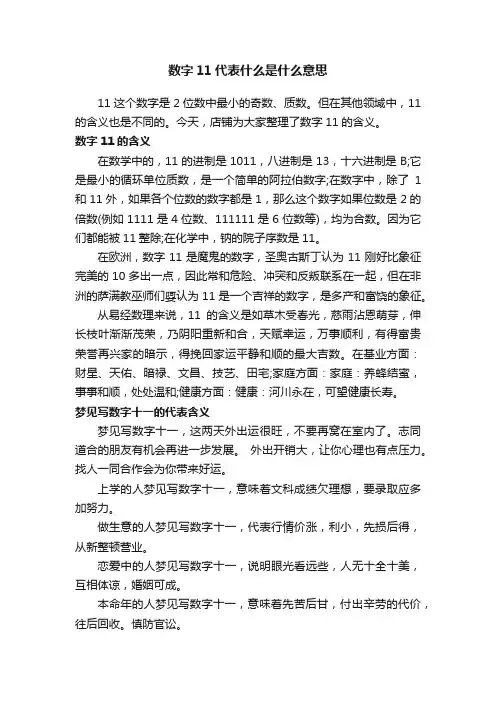 数字11代表什么是什么意思