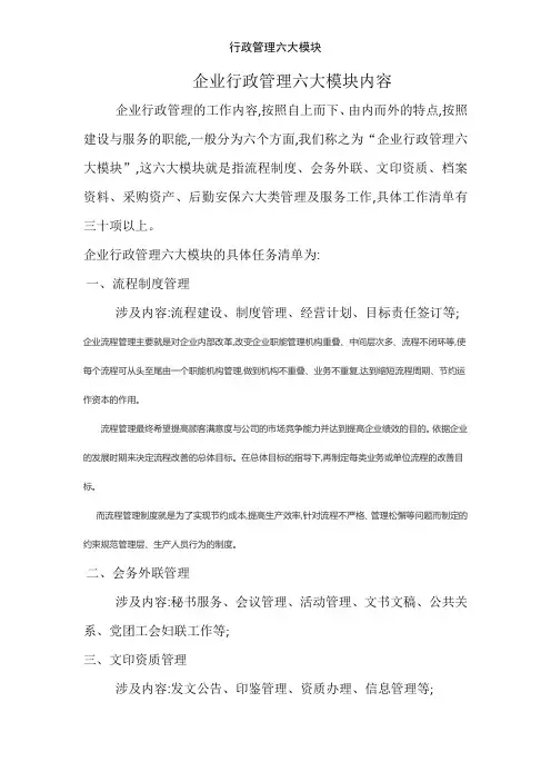 行政管理六大模块