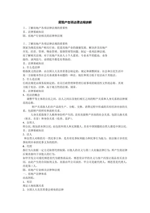 房地产各项法律法规讲解(word版)