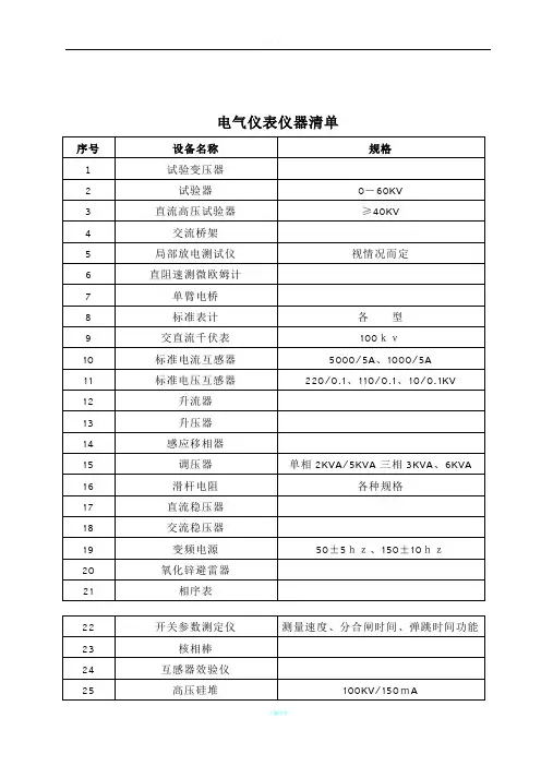 电气仪表施工组织设计