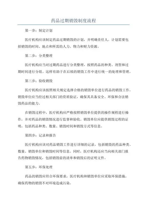 药品过期销毁制度流程