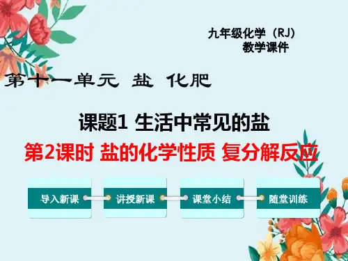 九年级人教版下学期化学盐的化学性质复分解反应课件