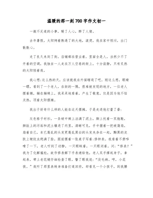 温暖的那一刻700字作文初一