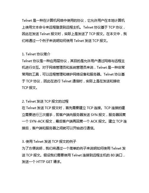 telnet发送tcp报文例