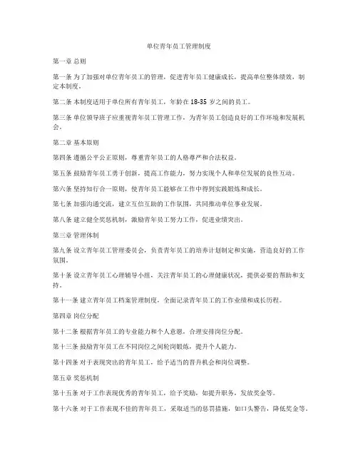单位青年员工管理制度
