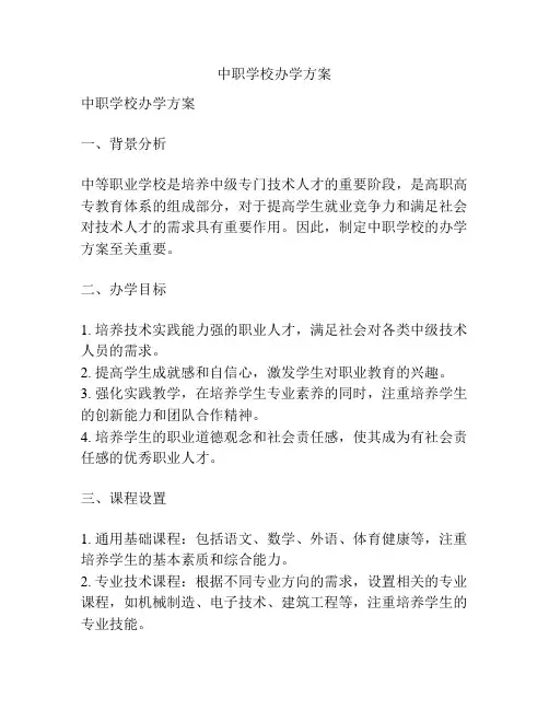 中职学校办学方案