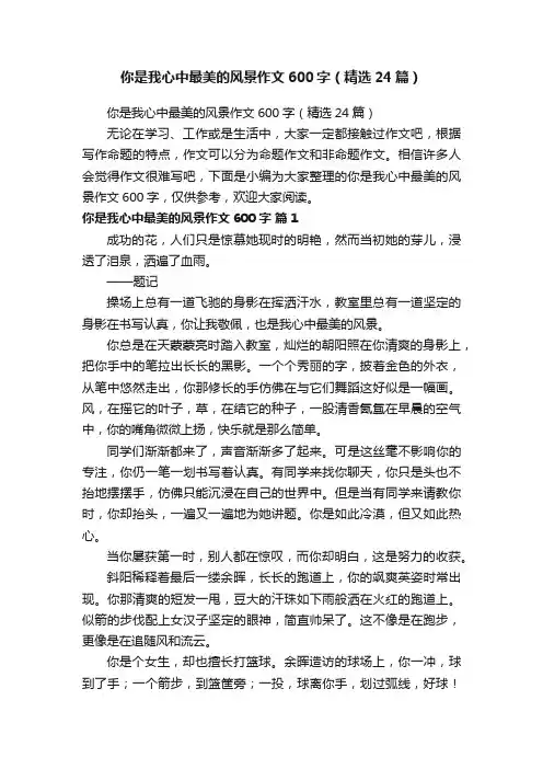 你是我心中最美的风景作文600字（精选24篇）
