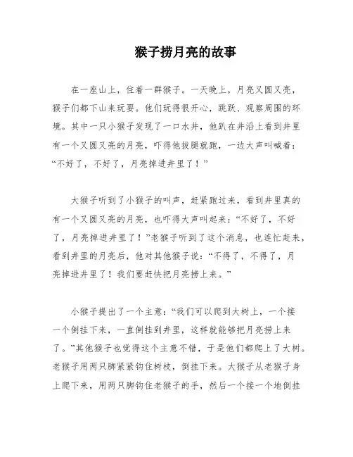 猴子捞月亮的故事