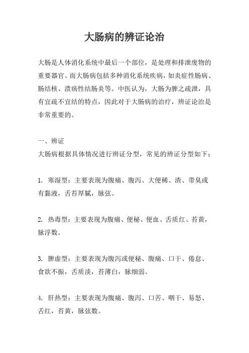 大肠病的辨证论治