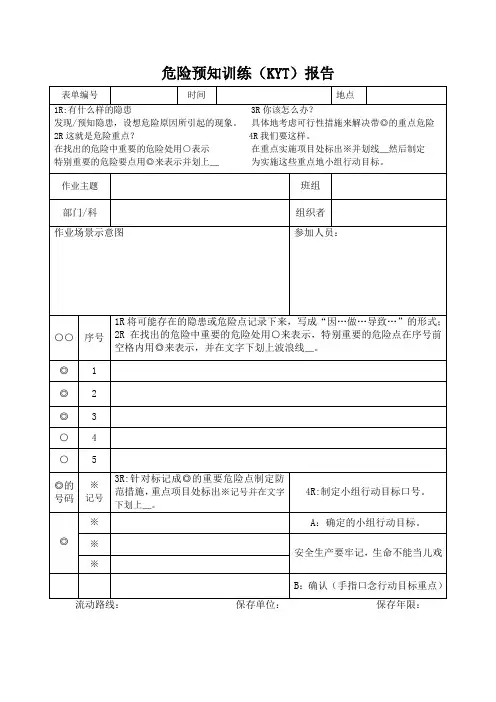 危险预知训练(KYT)报告