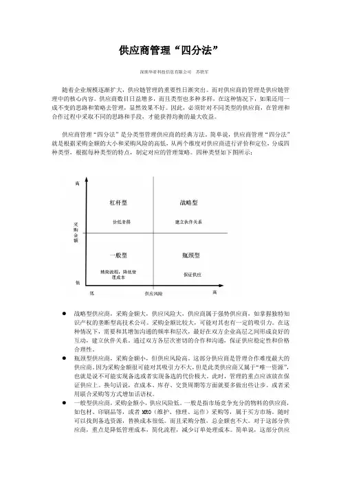供应商管理“四分法”(参考Word)