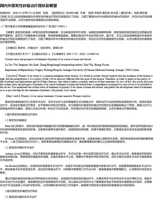 国内外原发性肝癌治疗现状及展望