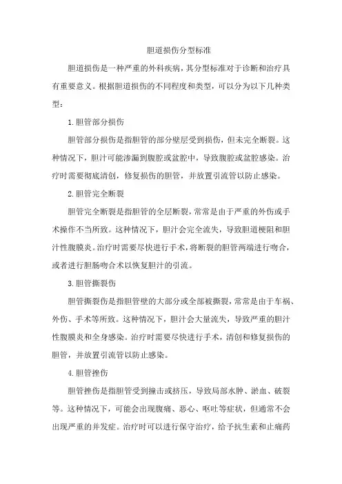 胆道损伤分型标准