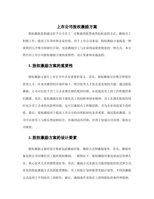 上市公司股权激励方案