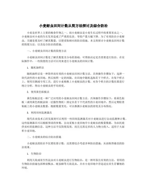 小麦蚜虫田间计数从简方法探讨及综合防治