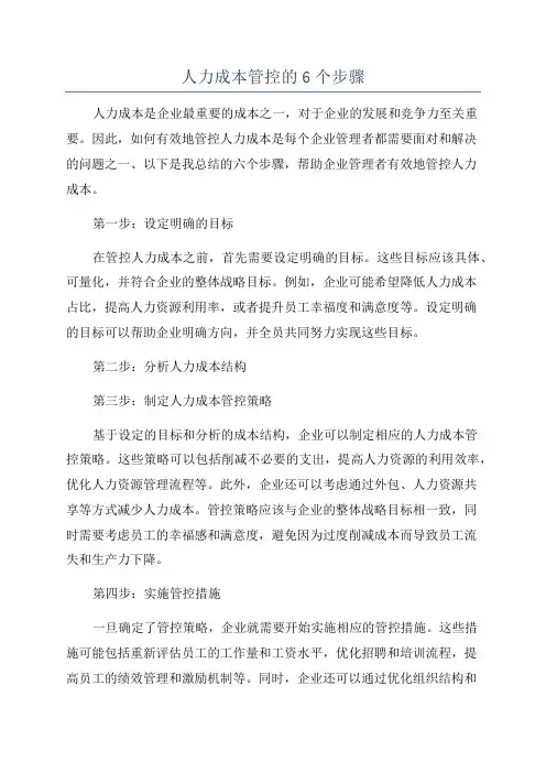 人力成本管控的6个步骤