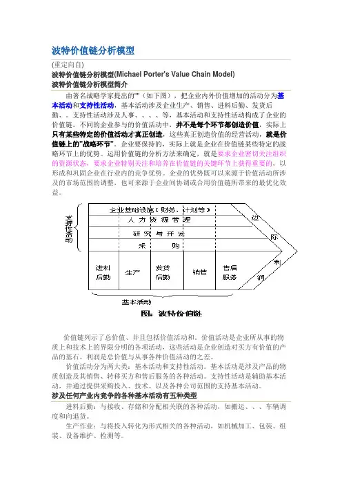 波特价值链分析模型