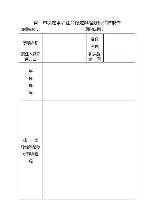 稳定风险评估报告(样表)