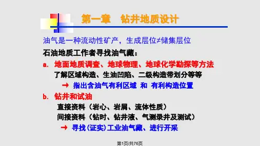 钻井地质设计PPT课件