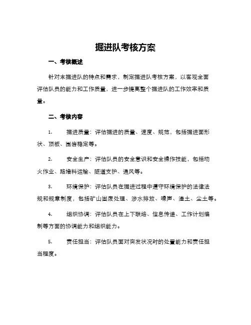 掘进队考核方案