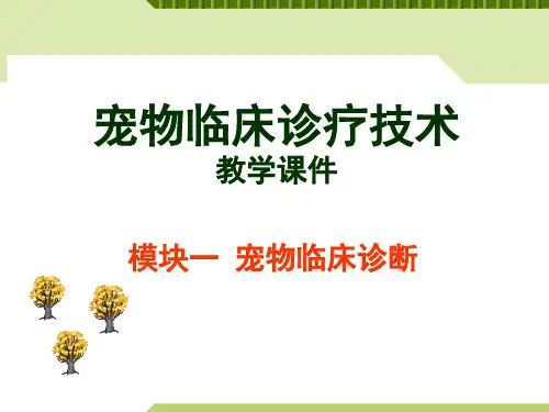 宠物临床诊疗技术PPT课件(共9章)04宠物临床诊断 4