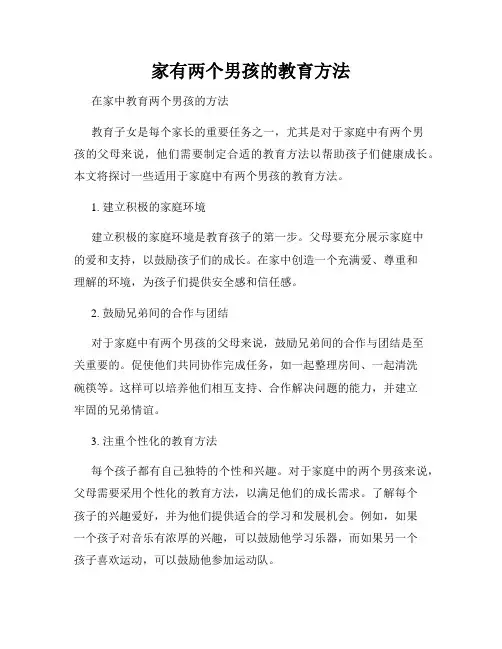 家有两个男孩的教育方法