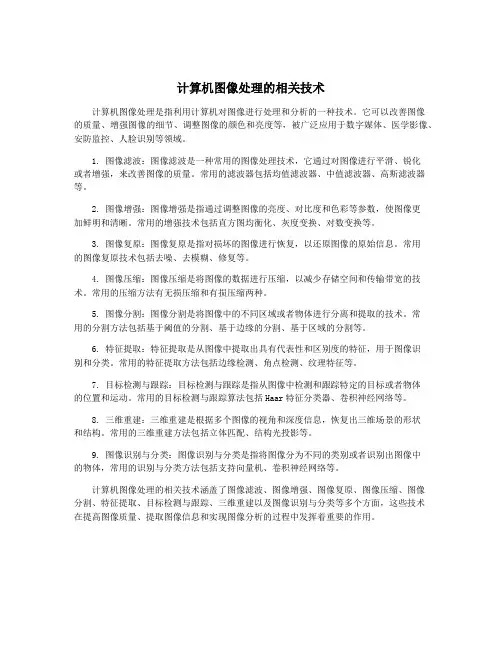 计算机图像处理的相关技术