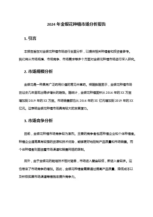 2024年金银花种植市场分析报告