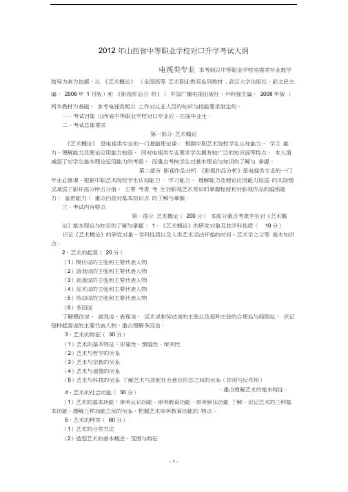 19电视类专业考纲
