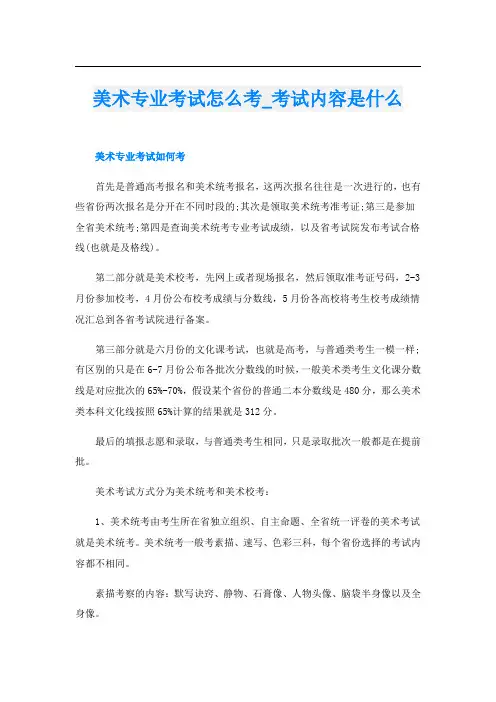 美术专业考试怎么考_考试内容是什么