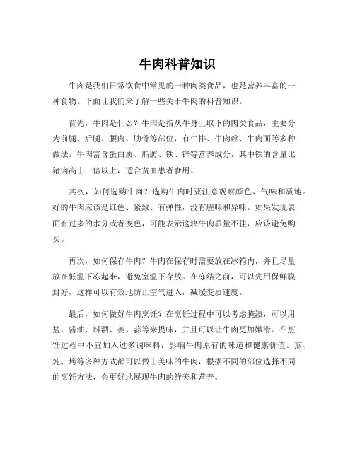 牛肉科普知识