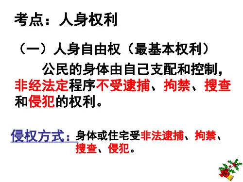 人身自由权和人格尊严权课件