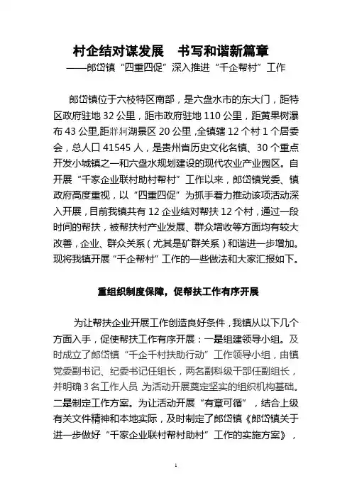 郎岱镇千企帮村先进材料