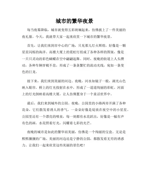 小学三年级作文这儿真美范文城市的繁华夜景