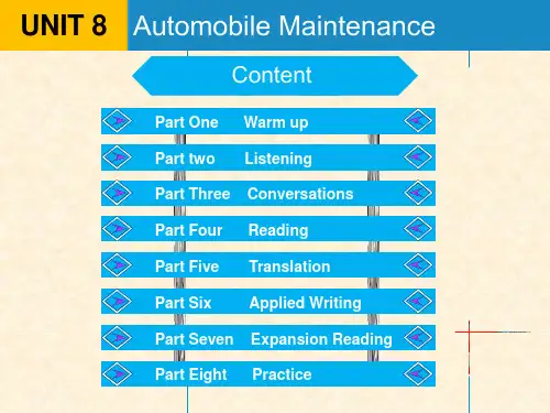 汽车专业英语 PPT-Unit8