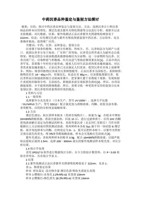 中药沉香品种鉴定与鉴别方法探讨